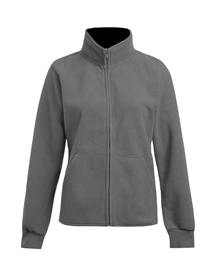 Women´s Double Fleece Jacket in Light Grey (Solid), Größe 3XL