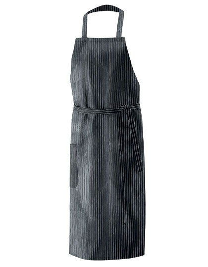 Latzschürze XXL 100 x 100 cm in Black Pinstripe, Größe 100 x 100 cm