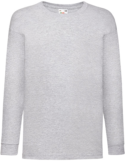Kids´ Valueweight Long Sleeve T in Heather Grey, Größe 164