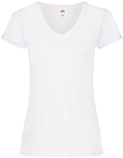 Ladies´ Valueweight V Neck T in White, Größe XXL