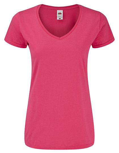 Ladies´ Iconic 150 V Neck T in Fuchsia, Größe XXL