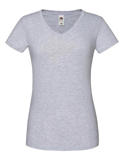 Ladies´ Iconic 150 V Neck T in Heather Grey, Größe XXL