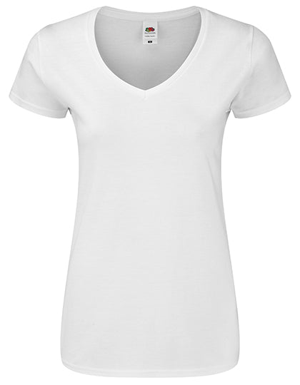 Ladies´ Iconic 150 V Neck T in White, Größe XXL