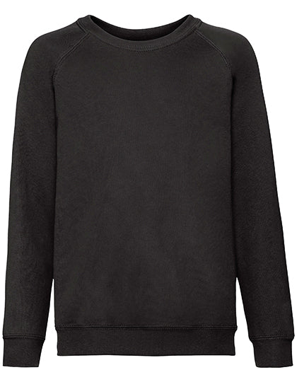 Kids´ Classic Raglan Sweat in Black, Größe 164