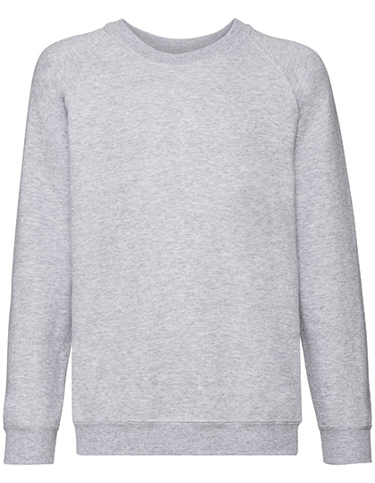 Kids´ Classic Raglan Sweat in Heather Grey, Größe 164