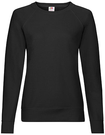 Ladies´ Lightweight Raglan Sweat in Black, Größe XXL