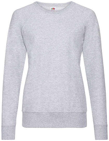 Ladies´ Lightweight Raglan Sweat in Heather Grey, Größe XXL