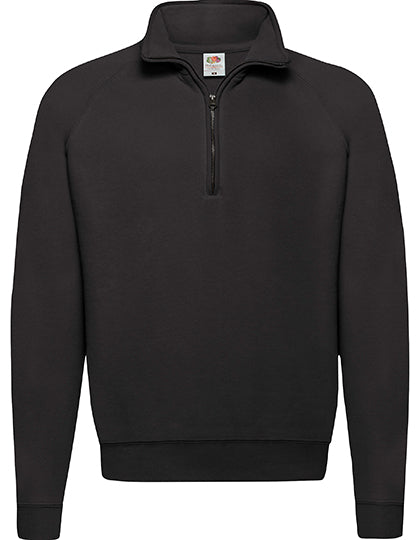 Classic Zip Neck Sweat in Black, Größe 3XL