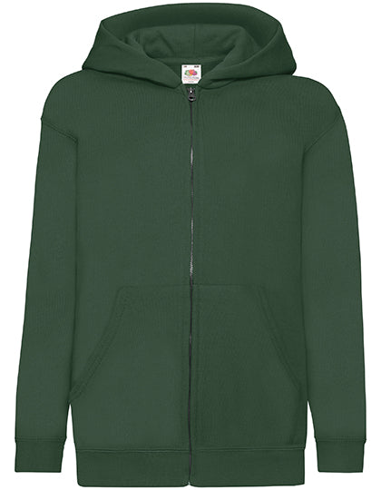 Kids´ Classic Hooded Sweat Jacket in Bottle Green, Größe 164