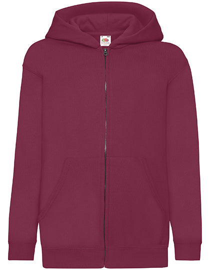 Kids´ Classic Hooded Sweat Jacket in Burgundy, Größe 164