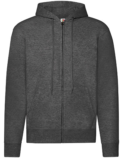 Classic Hooded Sweat Jacket in Dark Heather Grey, Größe XXL