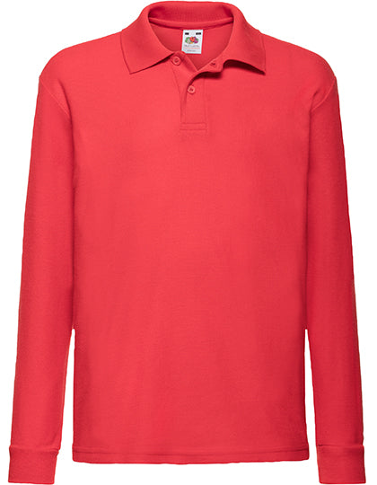 Kids´ Long Sleeve 65/35 Polo in Red, Größe 164