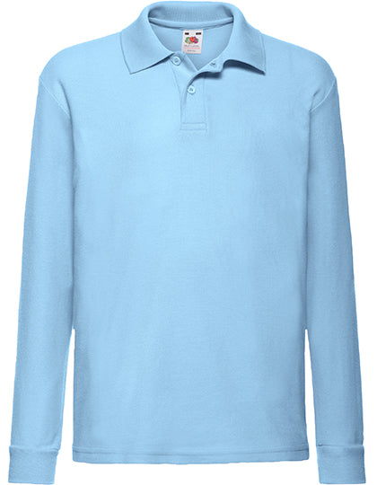 Kids´ Long Sleeve 65/35 Polo in Sky Blue, Größe 164