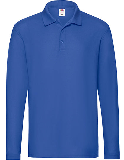 Premium Long Sleeve Polo in Royal Blue, Größe 3XL