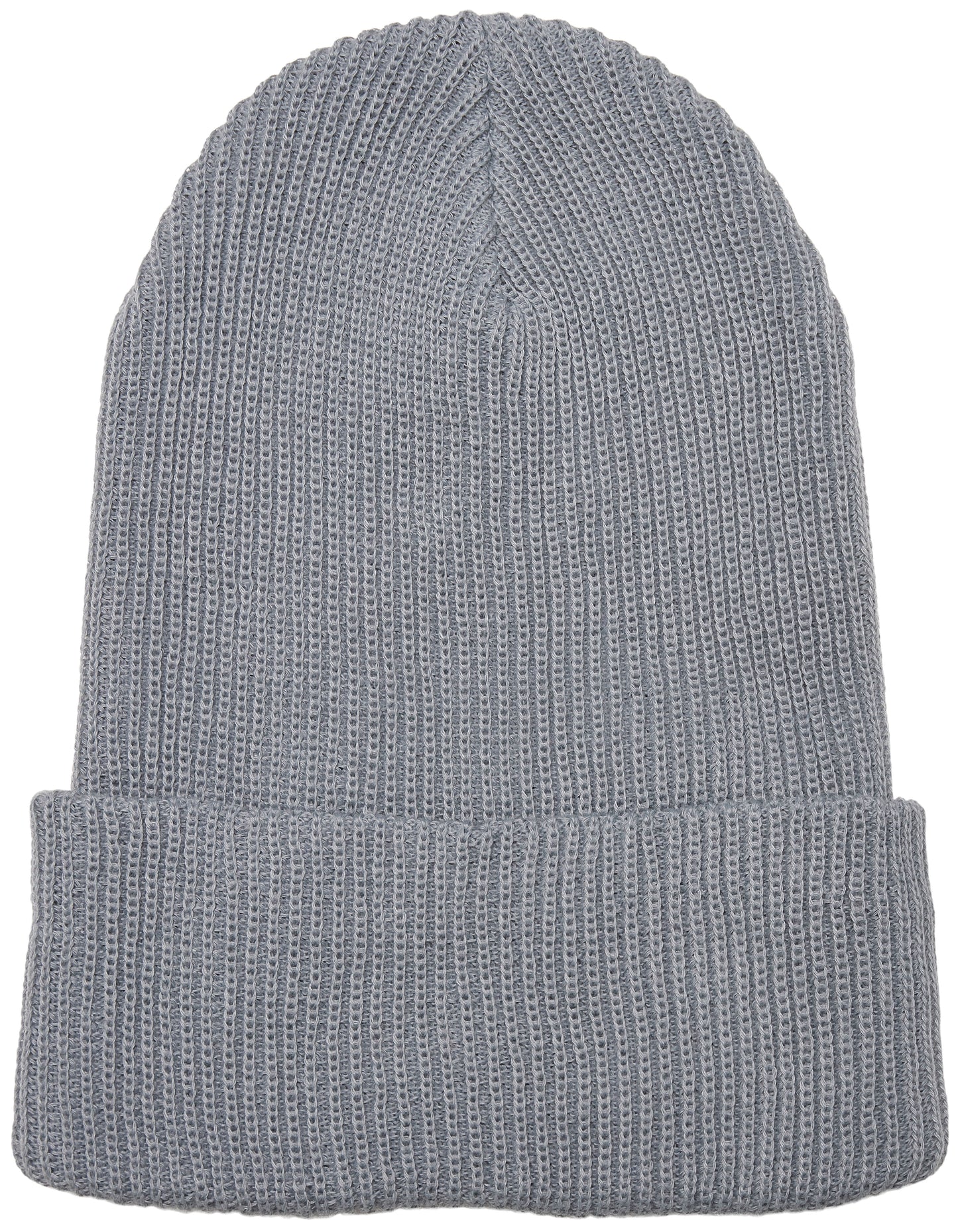 Recycled Yarn Ribbed Knit Beanie in Grey, Größe One Size