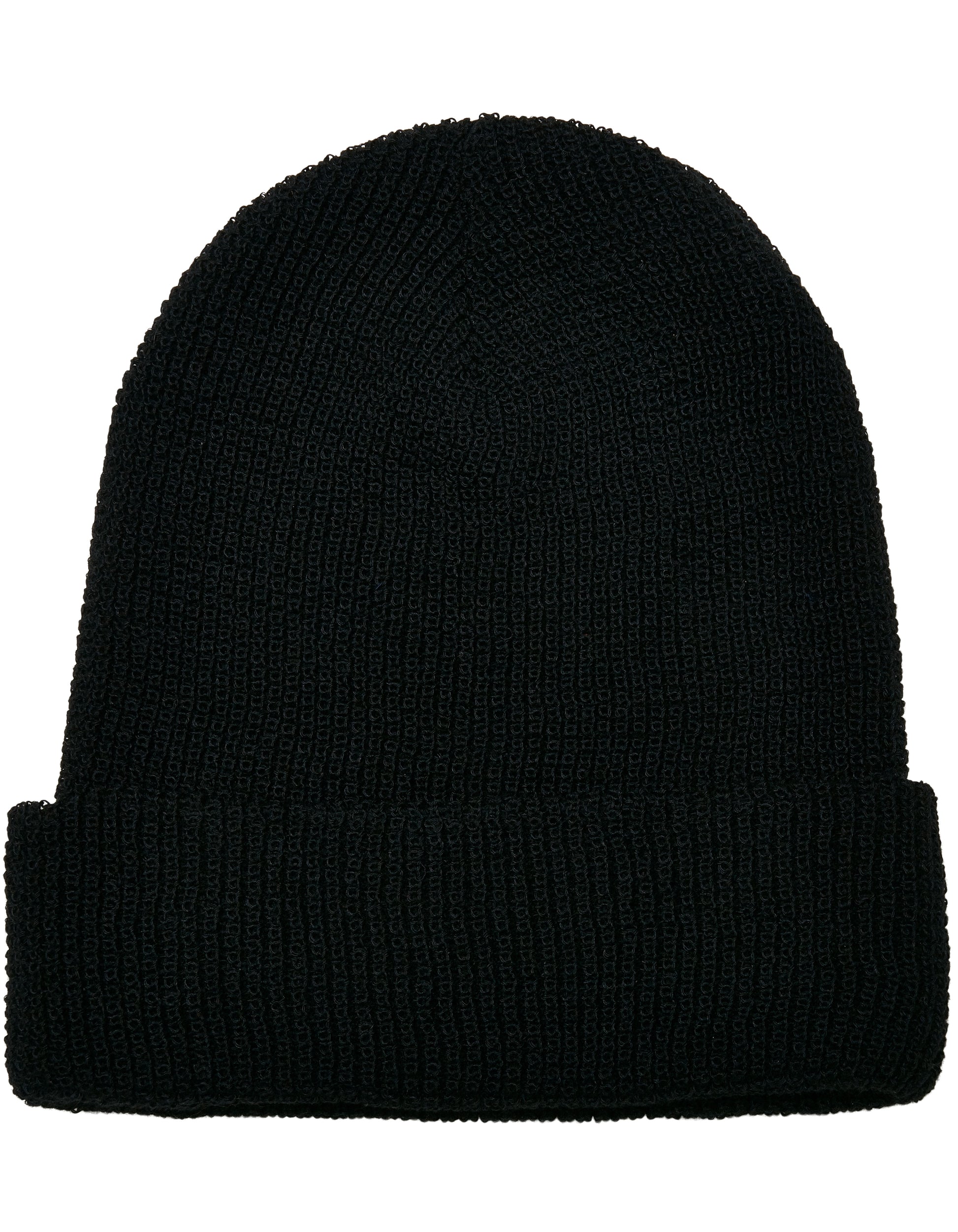 Recycled Yarn Waffle Knit Beanie in Black, Größe One Size