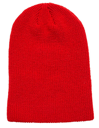 Long Knit Beanie in Red, Größe One Size