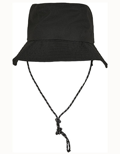 Adjustable Flexfit Bucket Hat in Black, Größe One Size