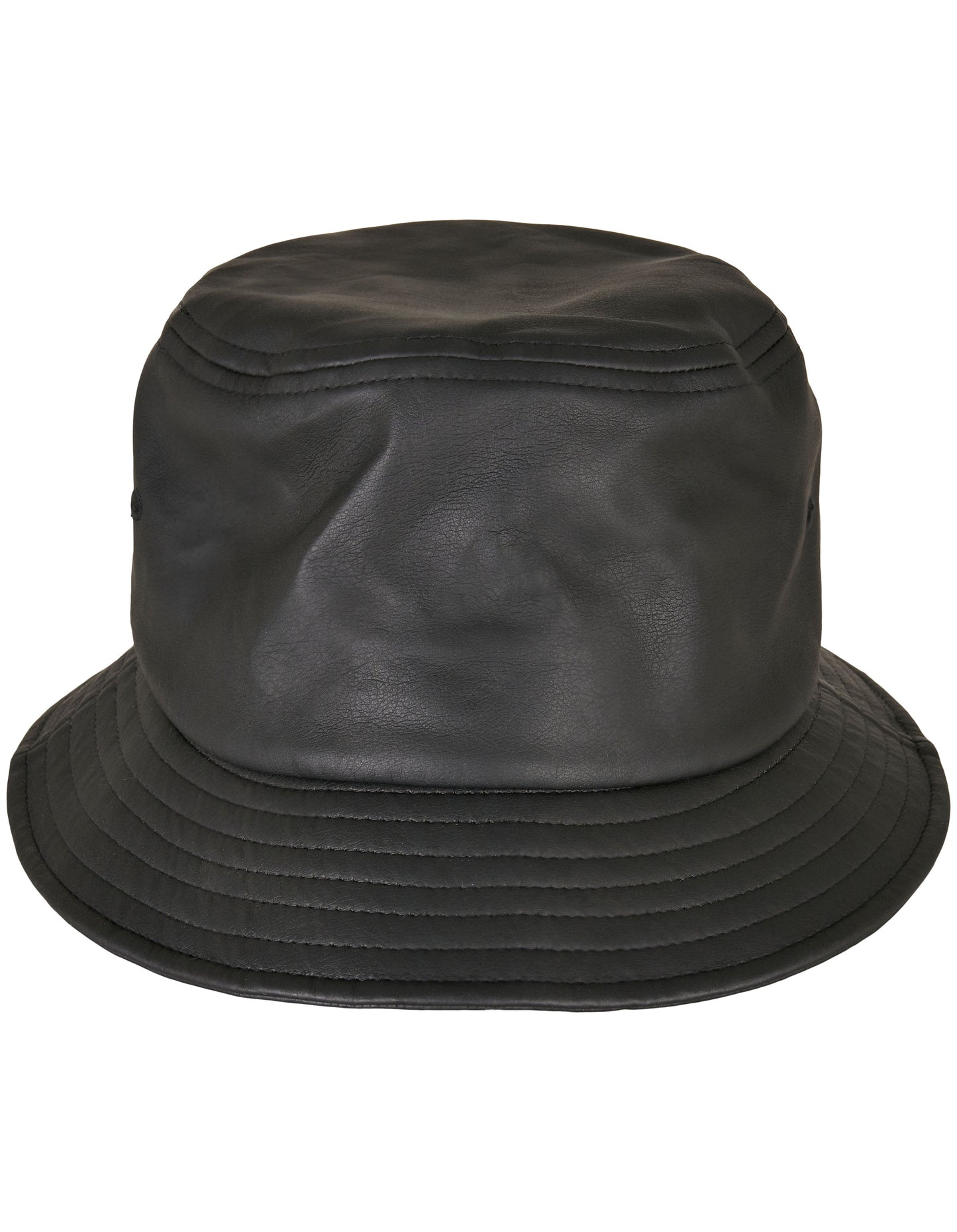 Imitation Leather Bucket Hat in Black, Größe One Size