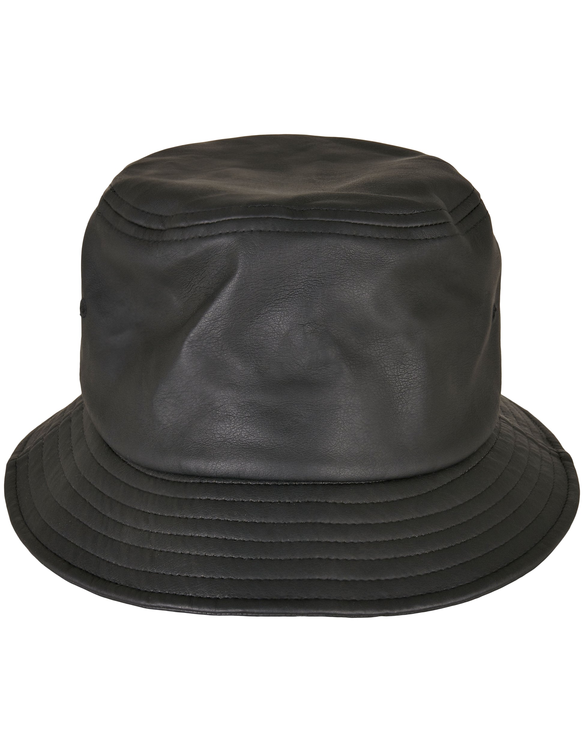 Imitation Leather Bucket Hat in Black, Größe One Size