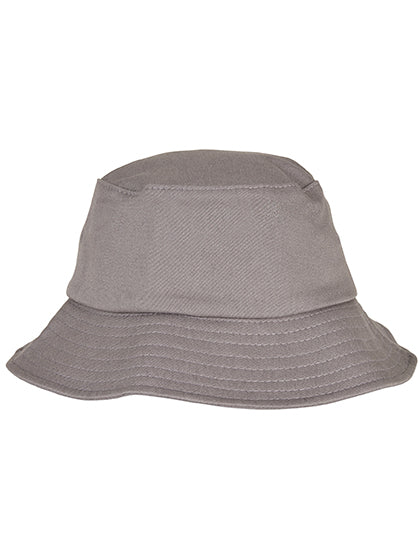 Kids´ Flexfit Cotton Twill Bucket Hat in Grey, Größe One Size
