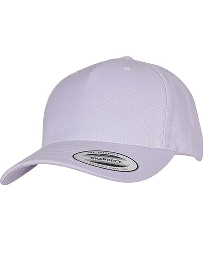 YP Classics 5-Panel Premium Curved Visor Snapback Cap in Light Purple, Größe One Size
