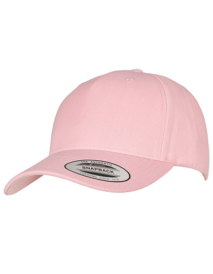 YP Classics 5-Panel Premium Curved Visor Snapback Cap in Prism Pink, Größe One Size
