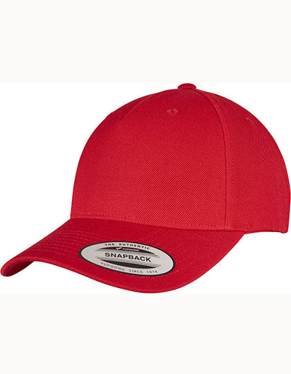 YP Classics 5-Panel Premium Curved Visor Snapback Cap in Red, Größe One Size