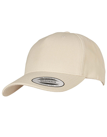YP Classics 5-Panel Premium Curved Visor Snapback Cap in Stone, Größe One Size