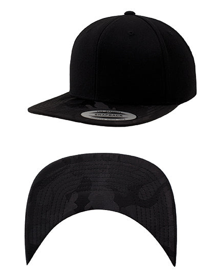 Camo Visor Snapback in Black, Größe One Size