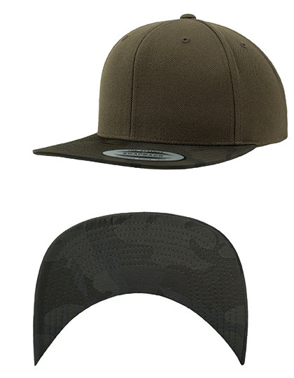 Camo Visor Snapback in Olive, Größe One Size