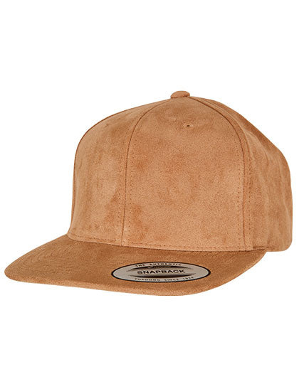 Suede Leather Snapback in Khaki, Größe One Size