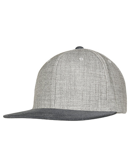 Melange Velour Snapback in Grey, Größe One Size