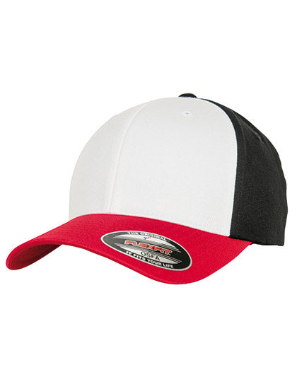 3-Tone Flexfit Cap in Red, Größe L/XL
