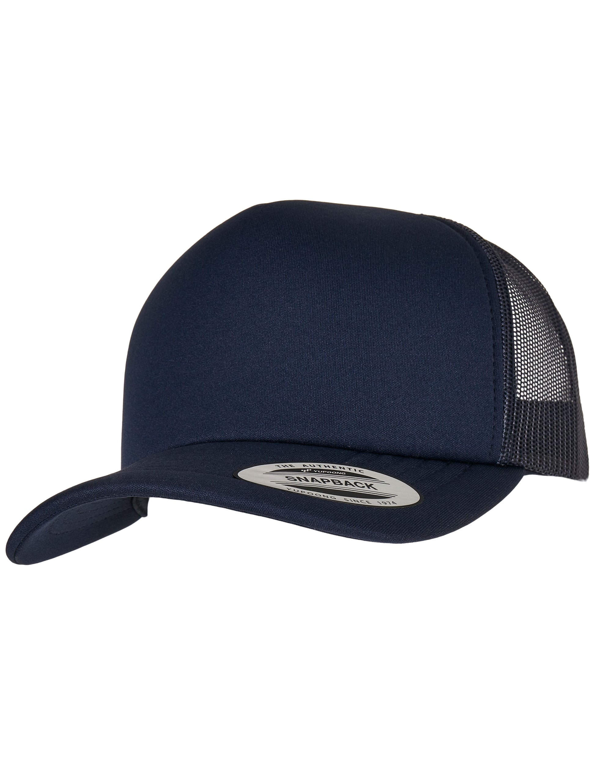 YP Classics® Classic Curved Visor Foam Trucker Cap in Navy, Größe One Size
