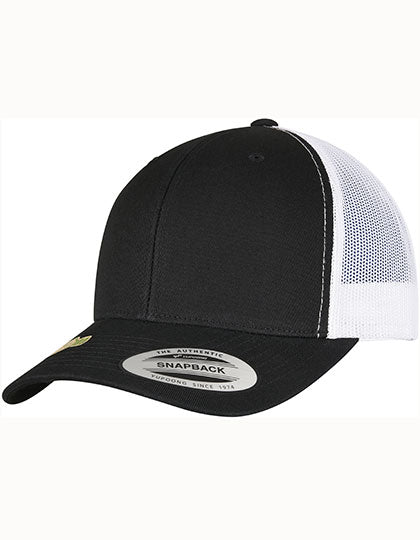 YP Classics Recycled Retro Trucker Cap 2-Tone in Black, Größe One Size