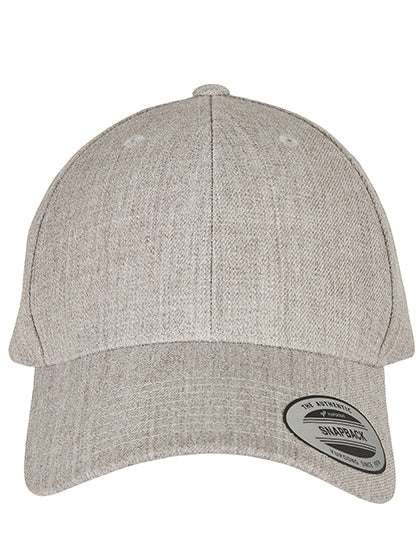Premium Curved Visor Snapback Cap in Heather Grey, Größe One Size