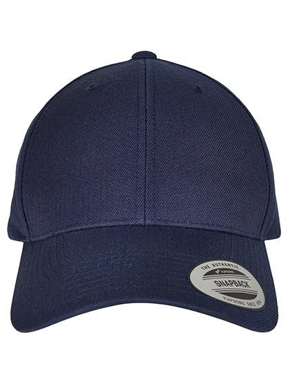 Premium Curved Visor Snapback Cap in Navy, Größe One Size