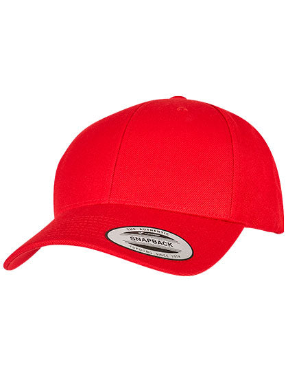 Premium Curved Visor Snapback Cap in Red, Größe One Size