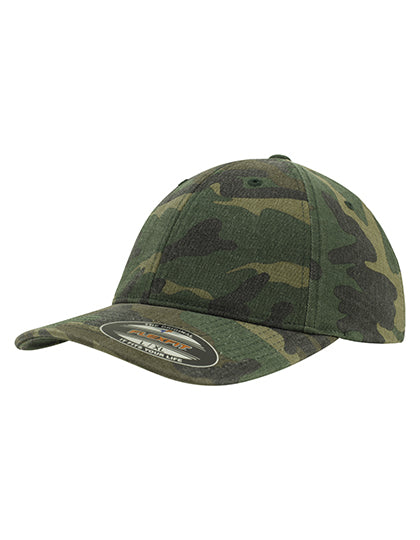 Flexfit Garmet Washed Camo Cap in Green Camo, Größe L/XL