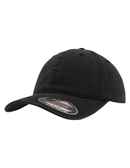 Garment Washed Cotton Dad Hat in Black, Größe L/XL