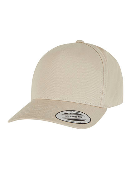 5-Panel Curved Classic Snapback in Beige, Größe One Size