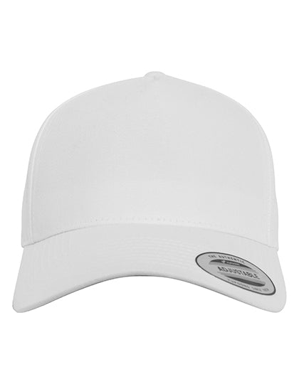 5-Panel Curved Classic Snapback in White, Größe One Size