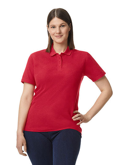 Softstyle® Women´s Piqué Polo in Cherry Red, Größe XXL