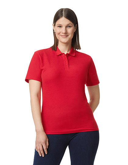 Softstyle® Women´s Piqué Polo in Red, Größe XXL