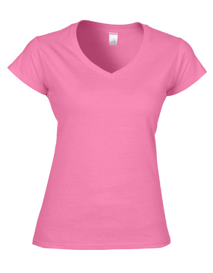 Softstyle® Women´s V-Neck T-Shirt in Azalea, Größe XXL