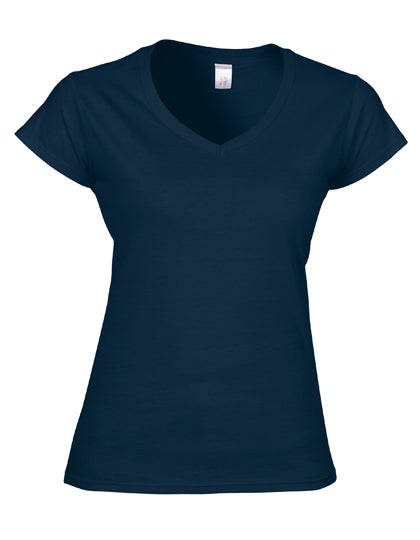 Softstyle® Women´s V-Neck T-Shirt in Navy, Größe XXL