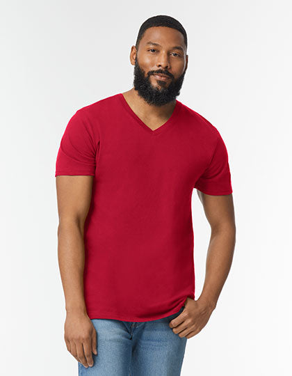 Softstyle® Adult V-Neck T-Shirt in Cherry Red, Größe 3XL