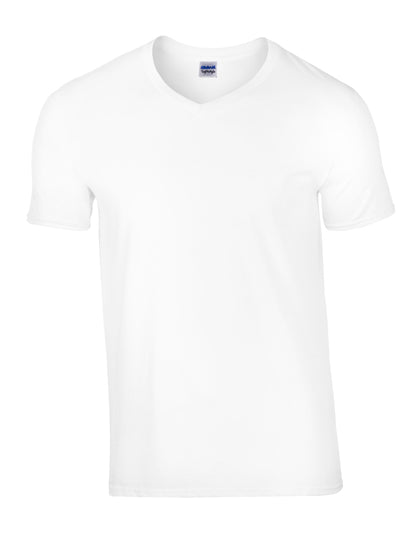 Softstyle® Adult V-Neck T-Shirt in White, Größe 3XL