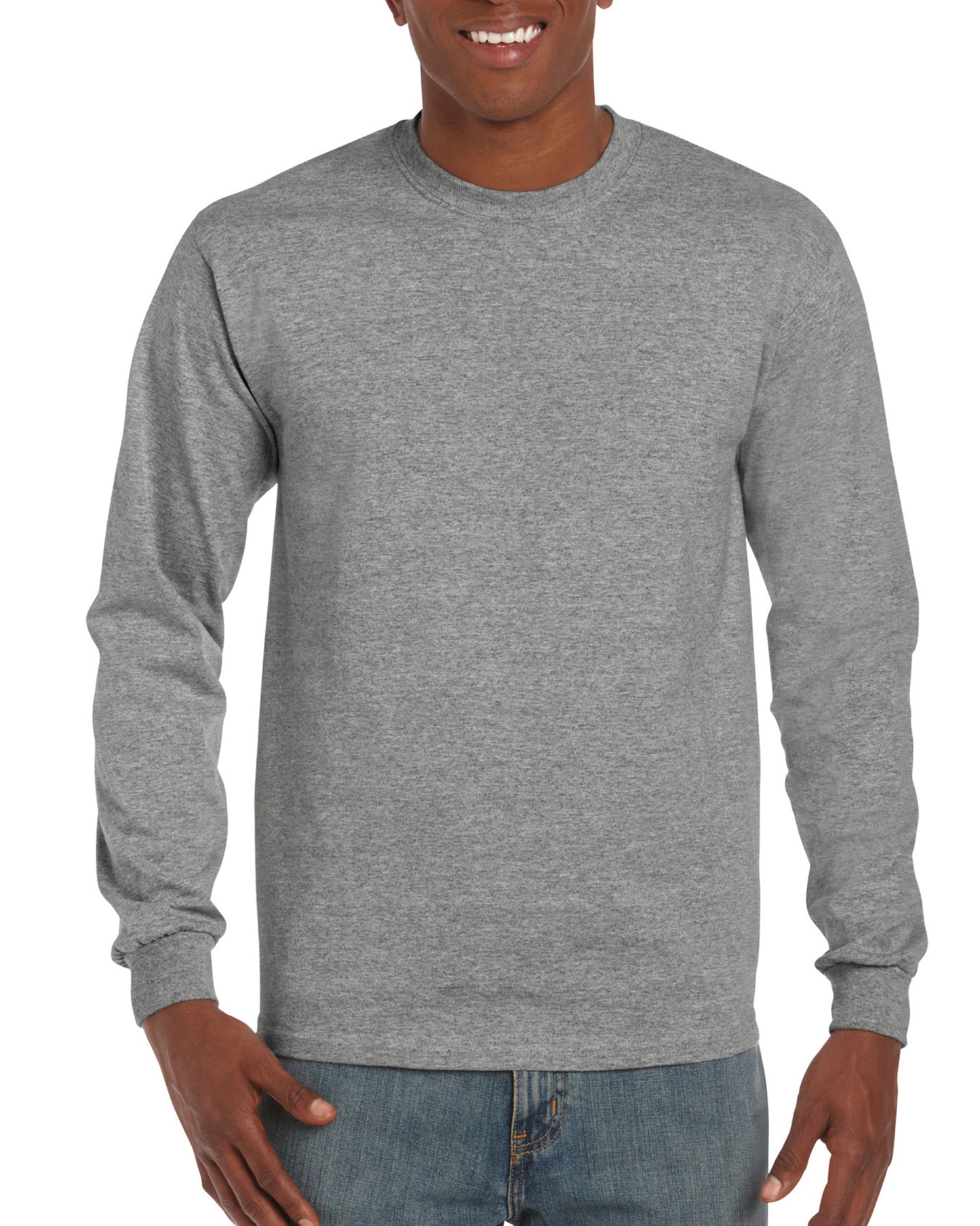 Hammer Adult Long Sleeve T-Shirt in Graphite Heather, Größe 4XL